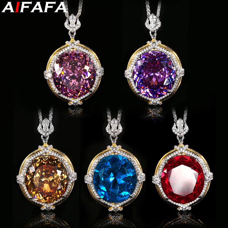 Women'S Yellow Accessories - Sparkling 5A Grade Pendant Necklace Rings