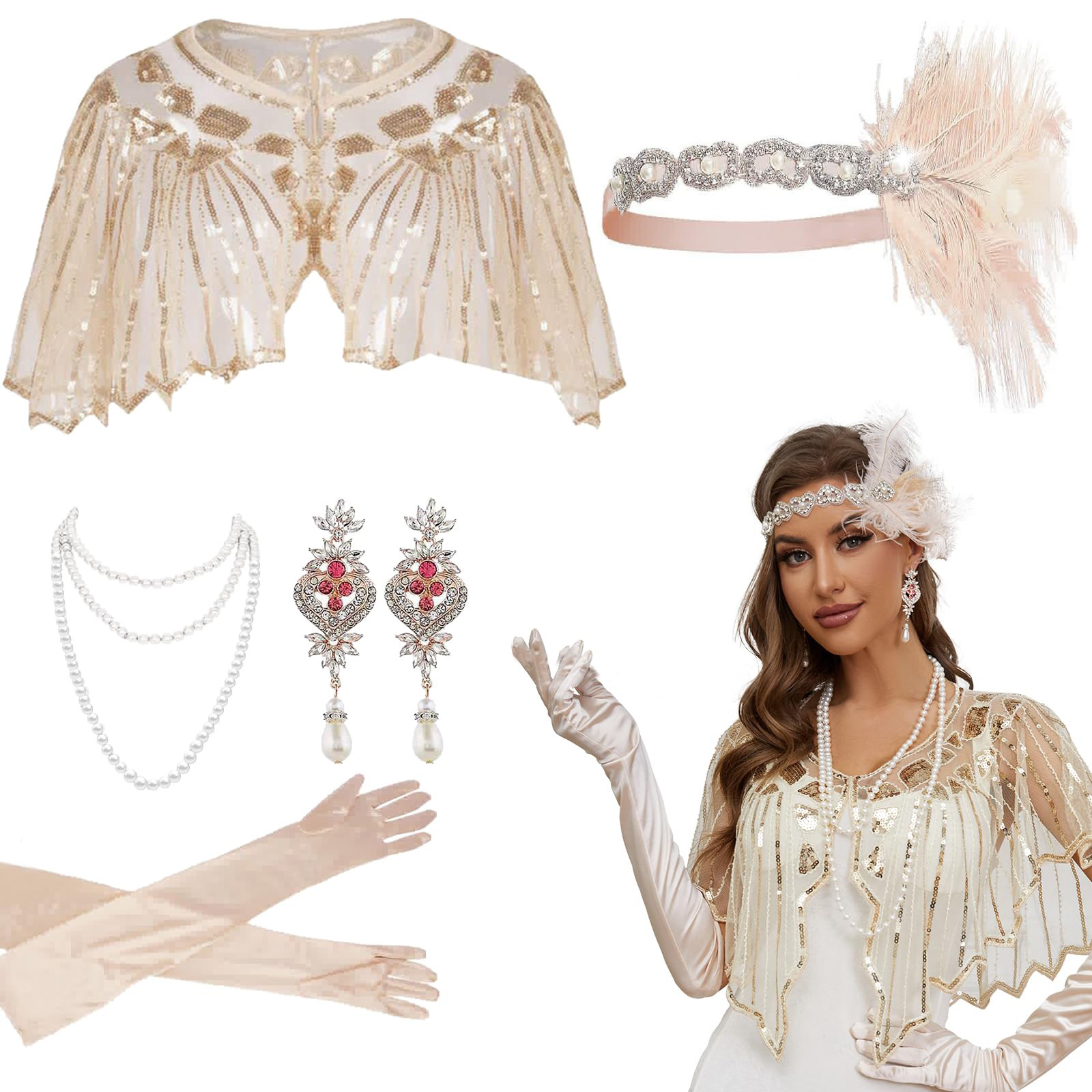 Women'S Accessories In The 1920S - 1920s Gatsby Party Wedding Feather Headband