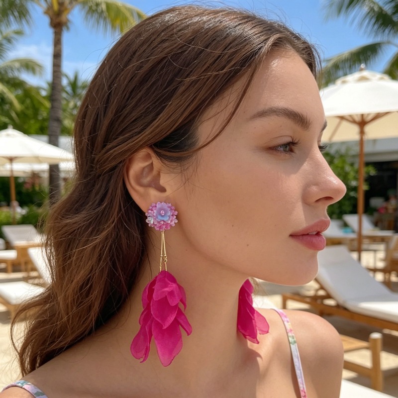 Tassel Earrings Boho - New Fashion Flower Tassel Clip On