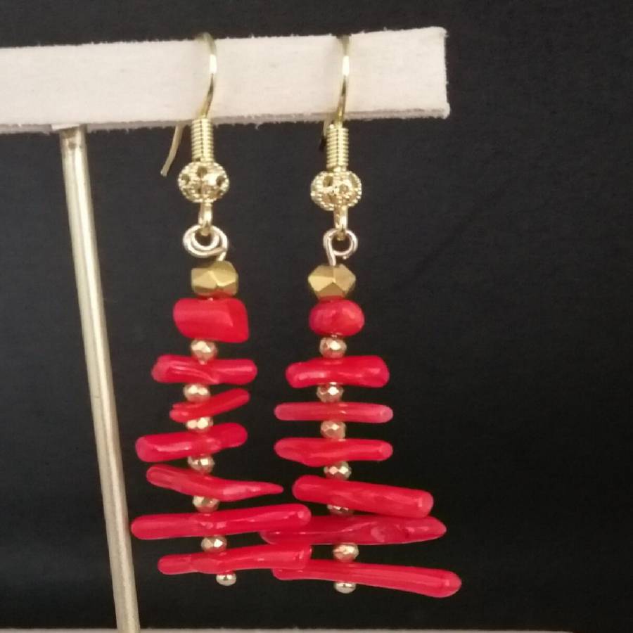 Women Irregular Branch Red Cor - Tassel Earrings Boho ulasan dan harga