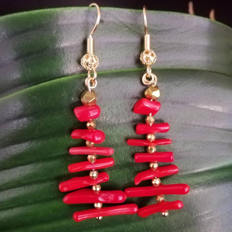 Women Irregular Branch Red Cor - Tassel Earrings Boho ulasan dan harga