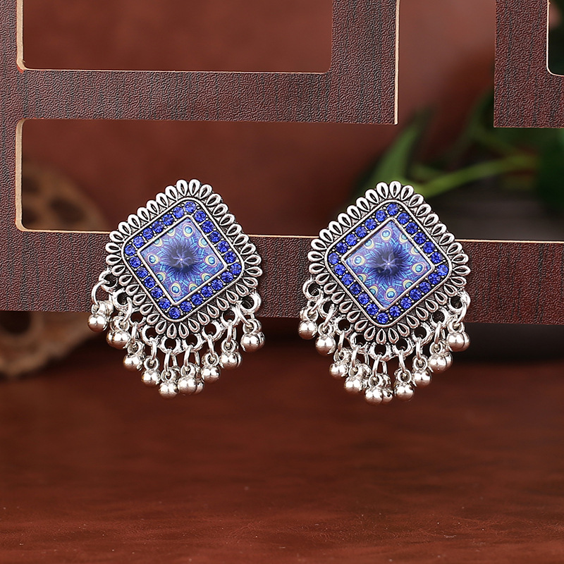 Vintage Ethnic Silver Color Sq - Tassel Earrings Boho ulasan dan harga