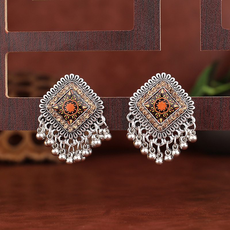 Vintage Ethnic Silver Color Sq - Tassel Earrings Boho ulasan dan harga