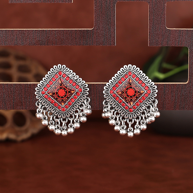 Vintage Ethnic Silver Color Sq - Tassel Earrings Boho ulasan dan harga