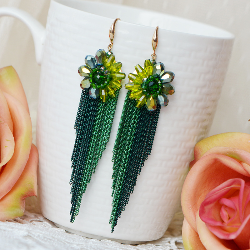 Rice bead earrings Tassels Cry - Tassel Earrings Boho ulasan dan harga