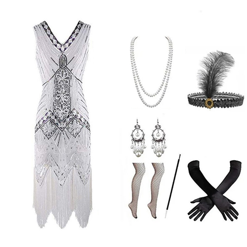 Women 1920s Flapper Dress Set  - Women'S Accessories In The 1920S ulasan dan harga