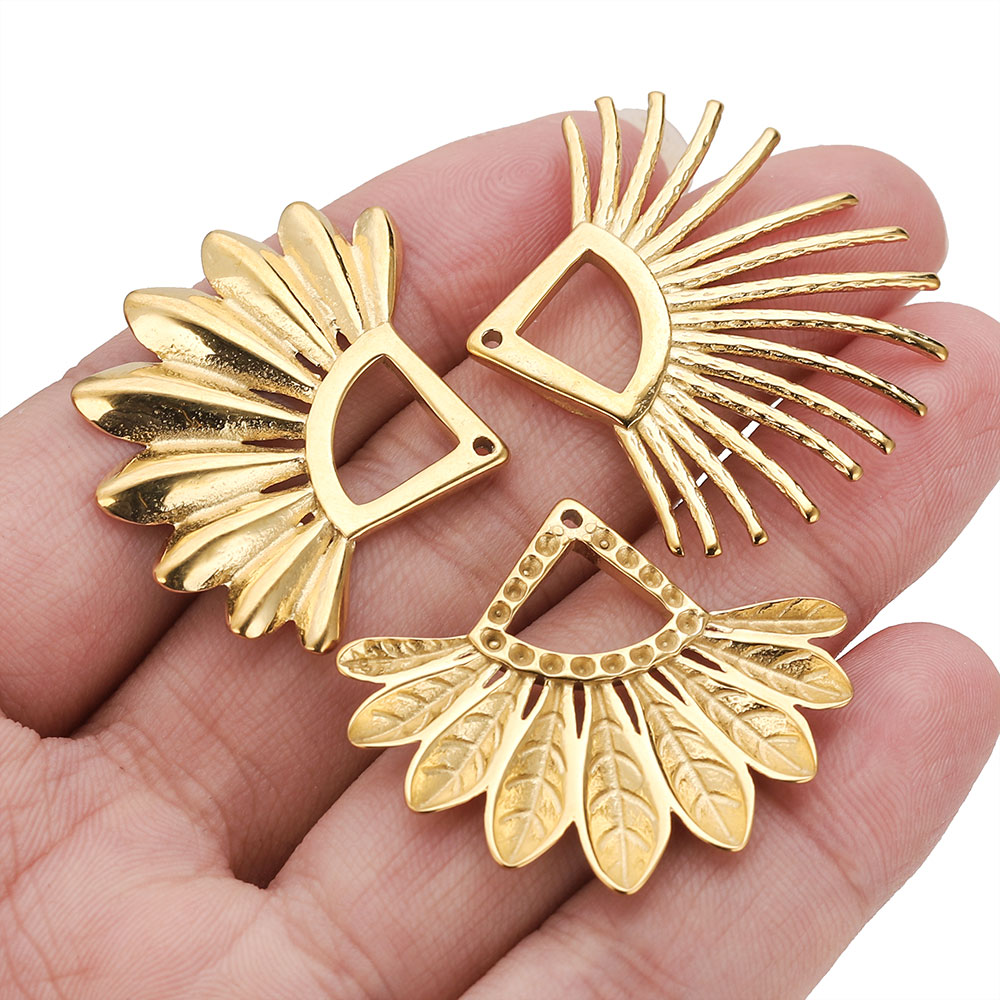 2pcs Stainless Steel Fan Shape - Tassel Earrings Boho ulasan dan harga