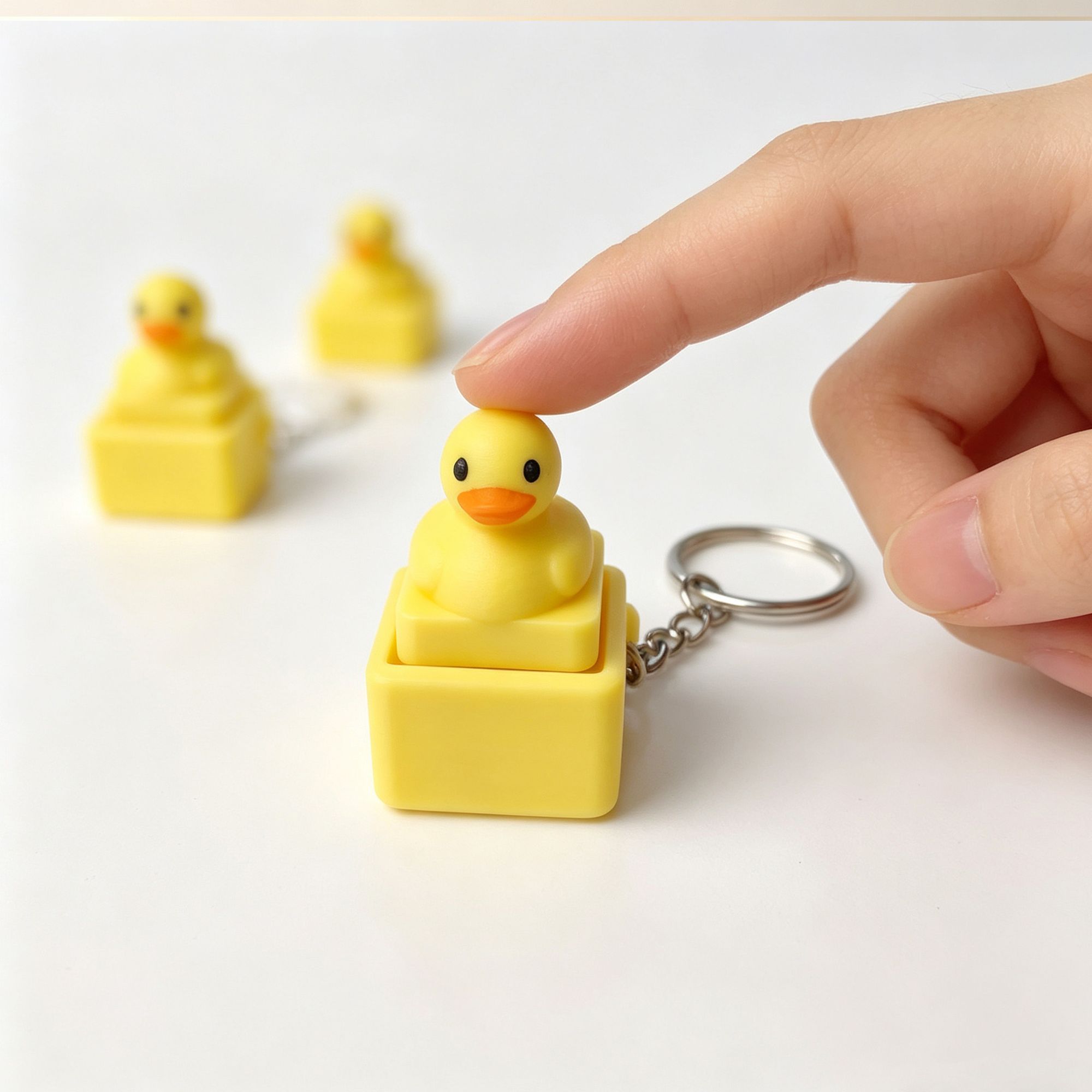 Cute Yellow Duck Press Keychai - Women'S Yellow Accessories ulasan dan harga