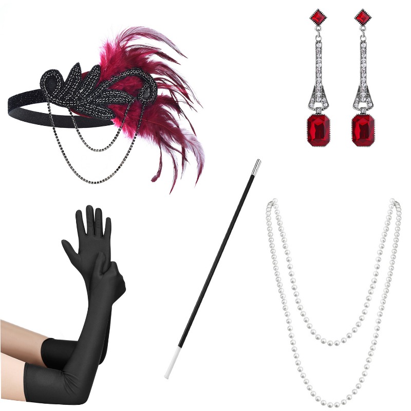 5pcs 1920s Dressed Up Ball Wea - Women'S Accessories In The 1920S ulasan dan harga
