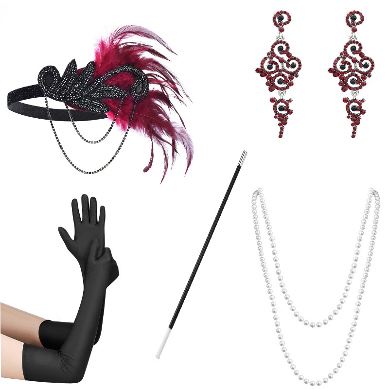 5pcs 1920s Dressed Up Ball Wea - Women'S Accessories In The 1920S ulasan dan harga