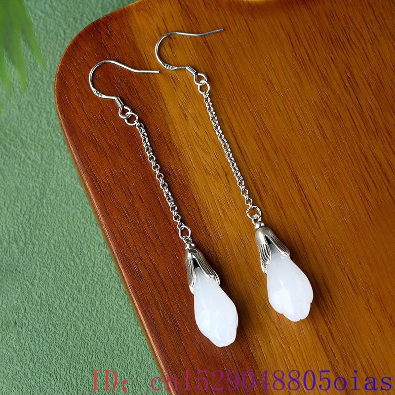 White Real Jade Flower Earring - Women'S Yellow Accessories ulasan dan harga