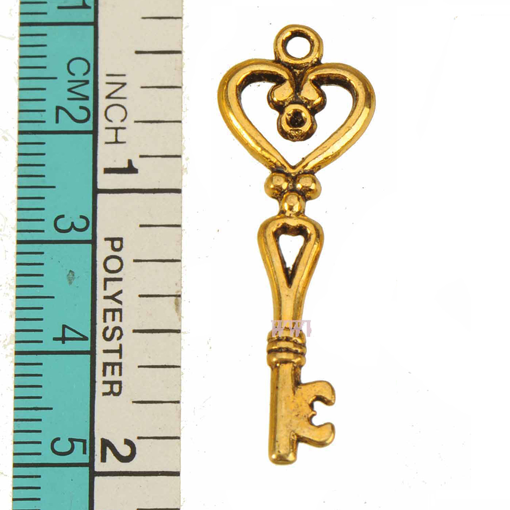 40pcs Gold Keys Charms Pendant - Women'S Accessories Manufacturers ulasan dan harga