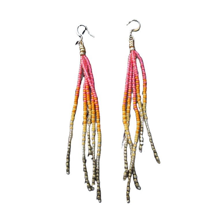 Rice bead earrings Gradient co - Tassel Earrings Boho ulasan dan harga