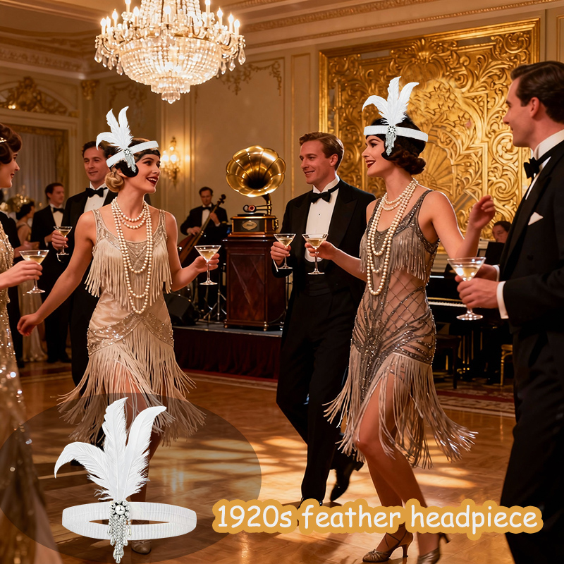 6-48PCS 1920s Flapper Headband - Women'S Accessories In The 1920S ulasan dan harga