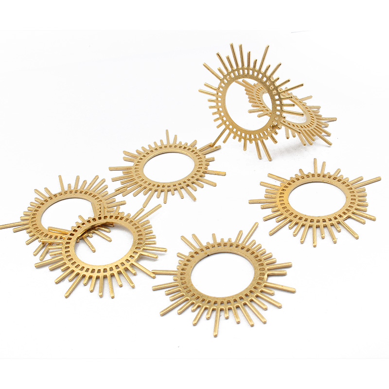 5pcs/lot Raw Brass Sun Burst C - Tassel Earrings Boho ulasan dan harga