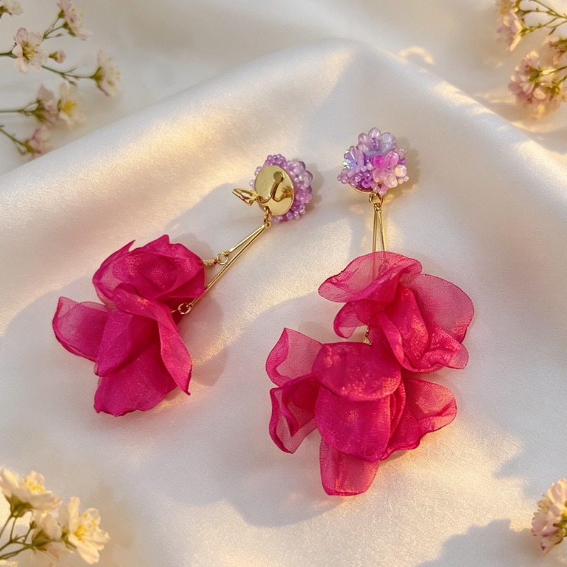 New Fashion Flower Tassel Clip - Tassel Earrings Boho ulasan dan harga
