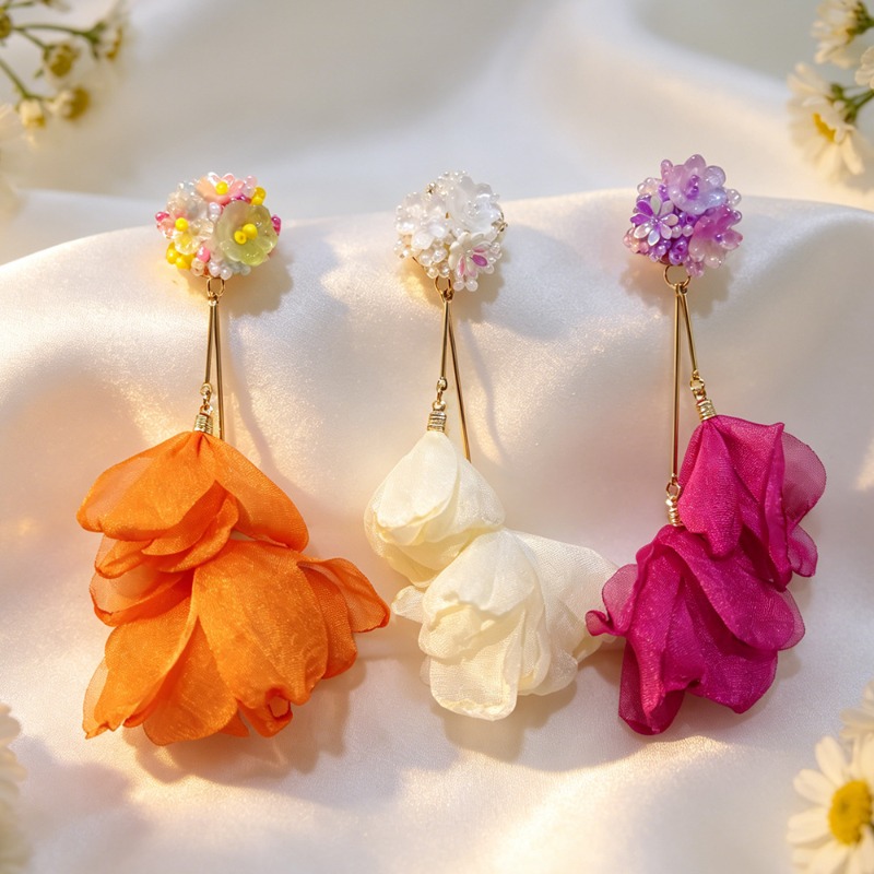 New Fashion Flower Tassel Clip - Tassel Earrings Boho ulasan dan harga